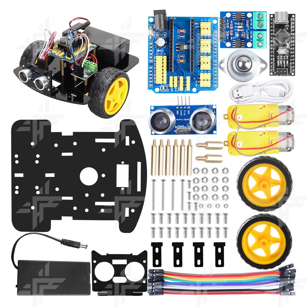 Original Mini Ultrasonic Obstacle Avoidance Car Robot DIY Programmable Smart Car Robot Kit Starter Kit