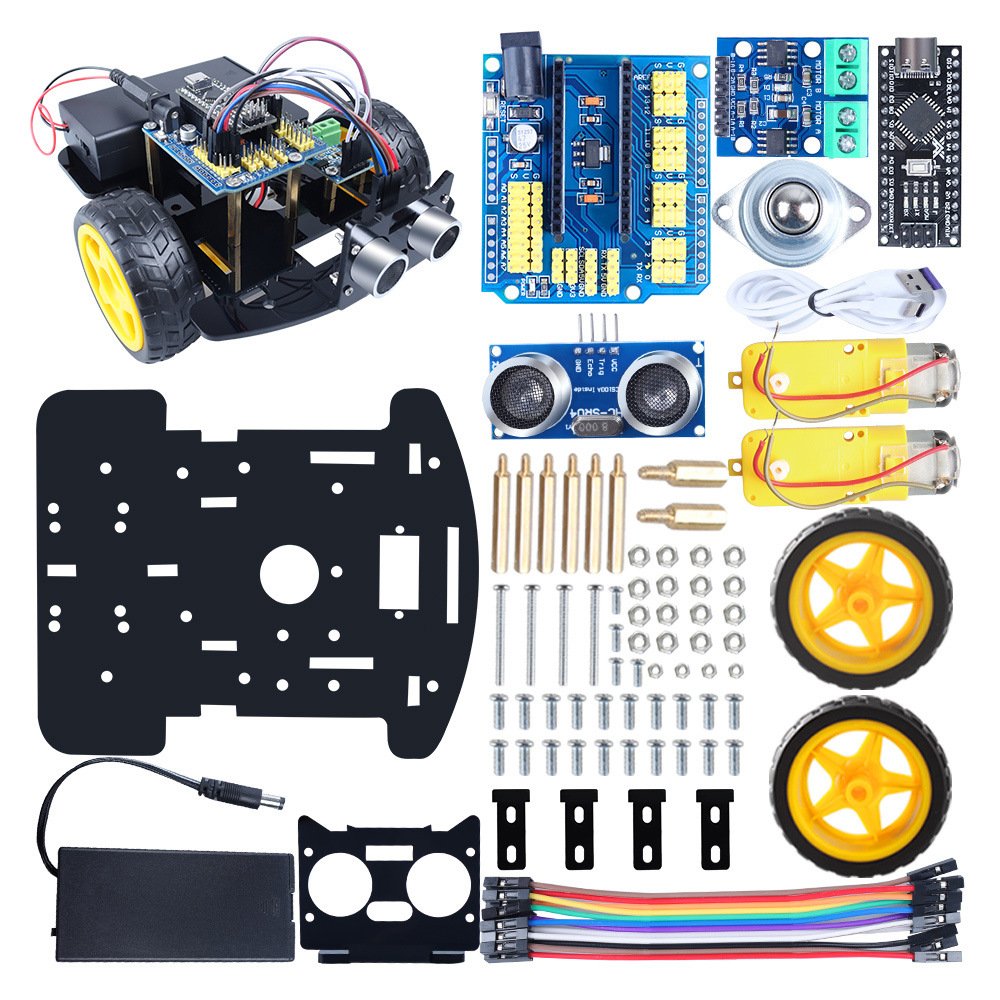 Original Mini Ultrasonic Obstacle Avoidance Car Robot DIY Programmable Smart Car Robot Kit Starter Kit