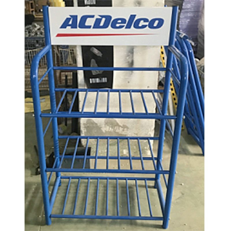 Custom Showroom Store Car Bike Lithium Battery Spare Parts Motor Engine Lubricating Oil Accessories Metal Display Rack Stand
