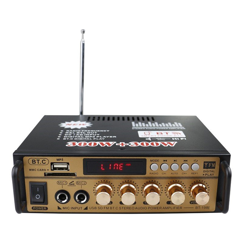 Amplifier Speaker Power Amplification Card U Disk Radio DC 12 Volts 220V BT Original Brand Power Amplifier