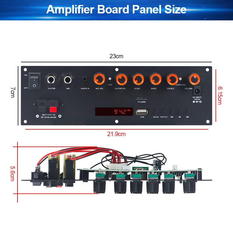 VIRE Outdoor Portable Bluetooth 12V/24V Lithium Battery Digital Power Amplifier Board 70W Mono Channel Receivers Amplifiers