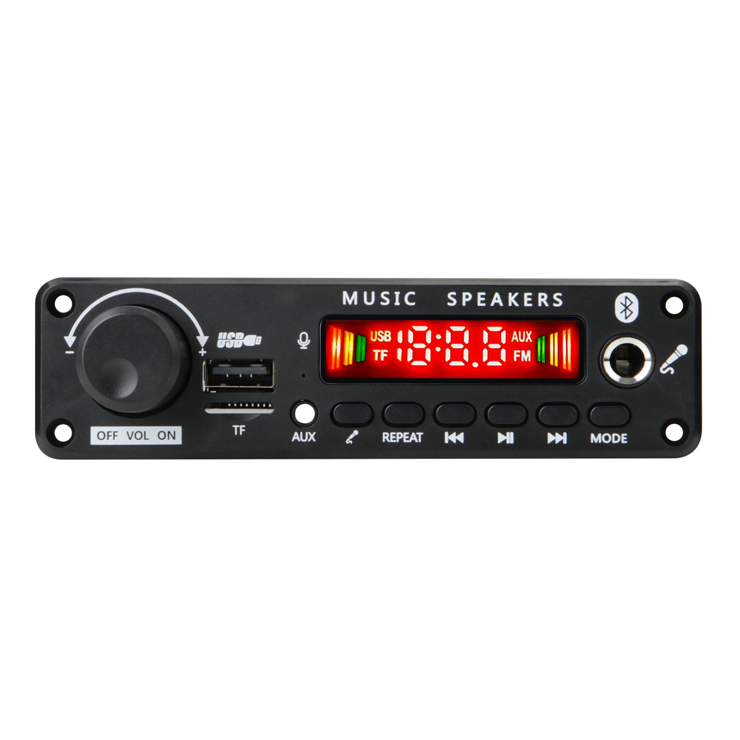 200W Amplifier Bluetooth 5.1 MP3 Decoder Board 2*100W Audio Player 12V DIY Wireless Card Car FM Radio Module TF USB Mic Record