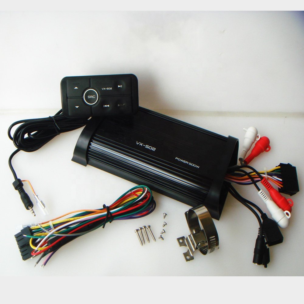 RMS 180W 4 Channels Waterproof Marine Amplifier with Bluetooth Remote for Boat Car ATV UTV Golf Cart RV