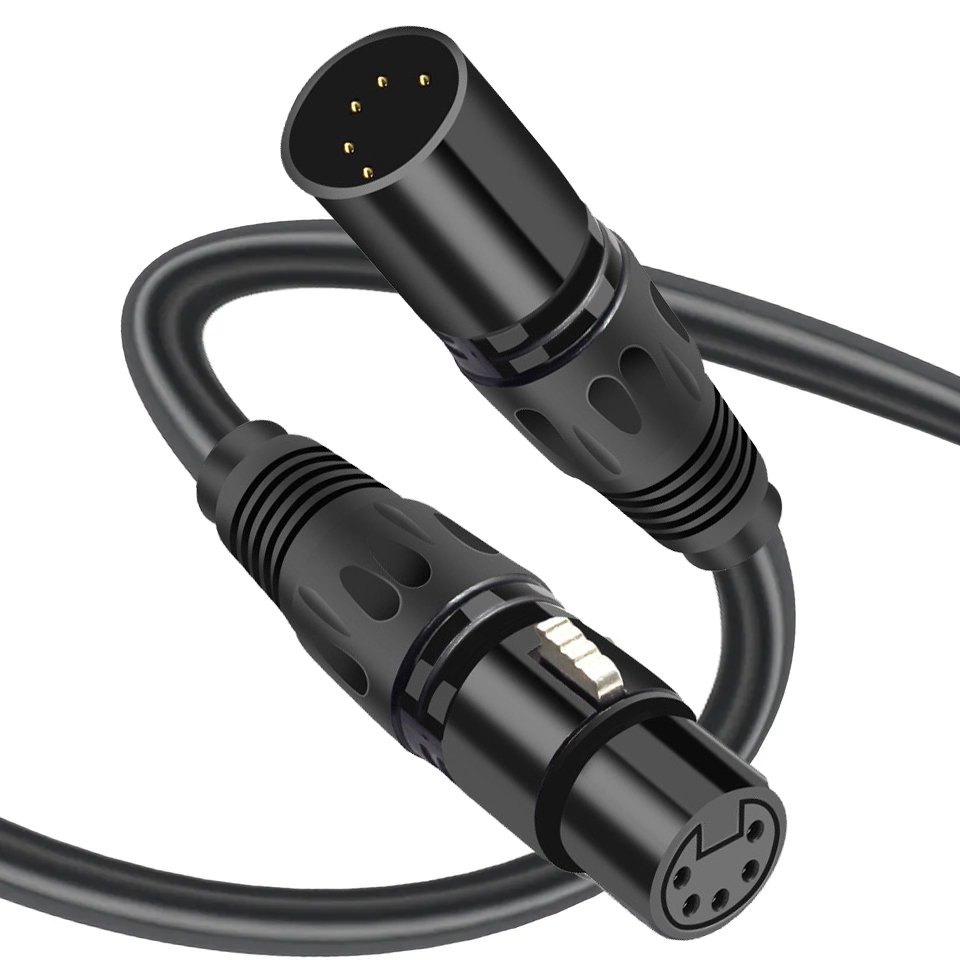 Dmx 5 Pin Xlr Mic Cable Male to Female Light Cable Xlr Connector 5 Pin for Professional Amplifier Stage Light Microphone