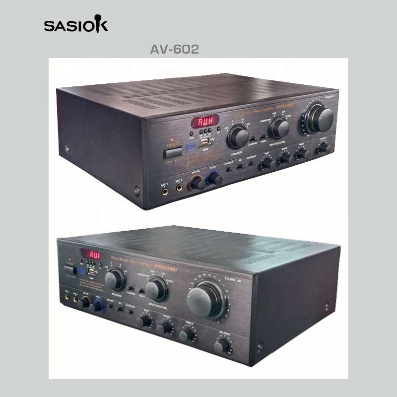 AV-602 STEREO KARAOKE POWER AMPLIFIER WITH SURROUND SOUND/BT/USB/SD/MP3 & FM RADIO