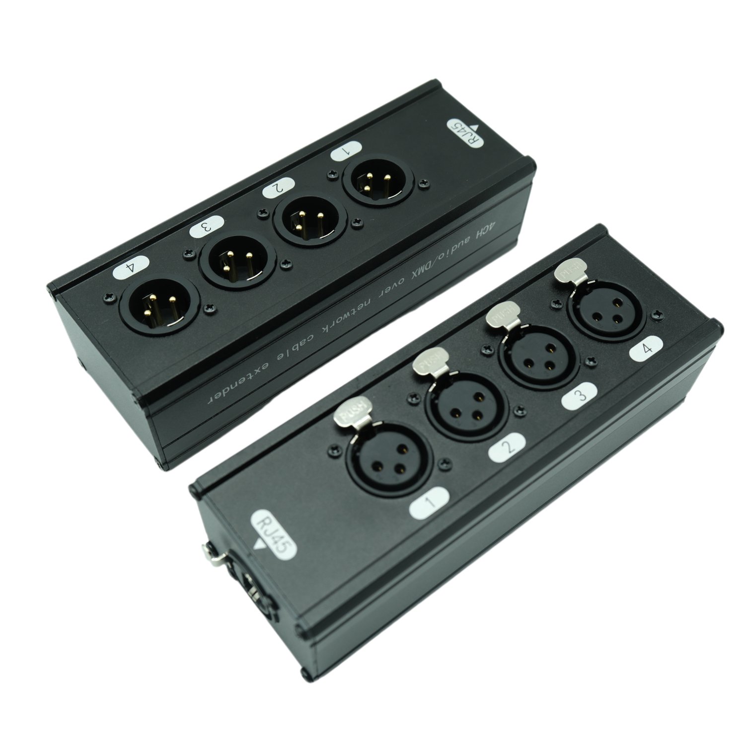 HongRun RJ45 to 4 XLR M/F 4CH Audio/DMX Over Network Cable Extender Extension Box Converter Socket