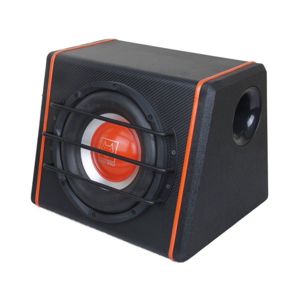 Ultra-Thin Realistic Car Bass Subwoofer Built-In Amplifier Small Steel Gun Wooden Enclosure DC 12V Small Car Sound Subwoofer
