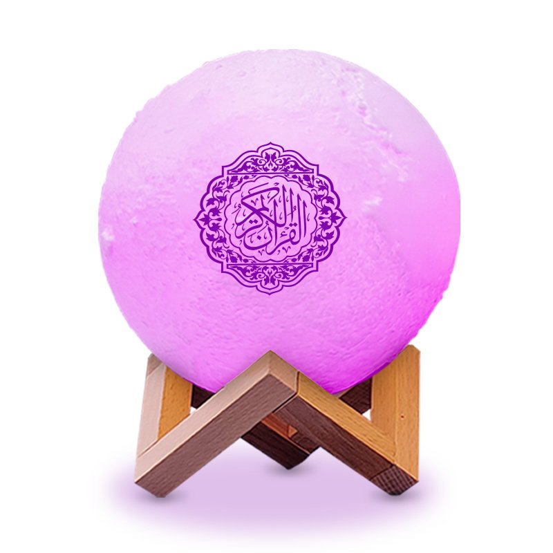 islamic gift touch lamp 3d led moon night light quran speaker islamic gift for quran sets quran mp3 player