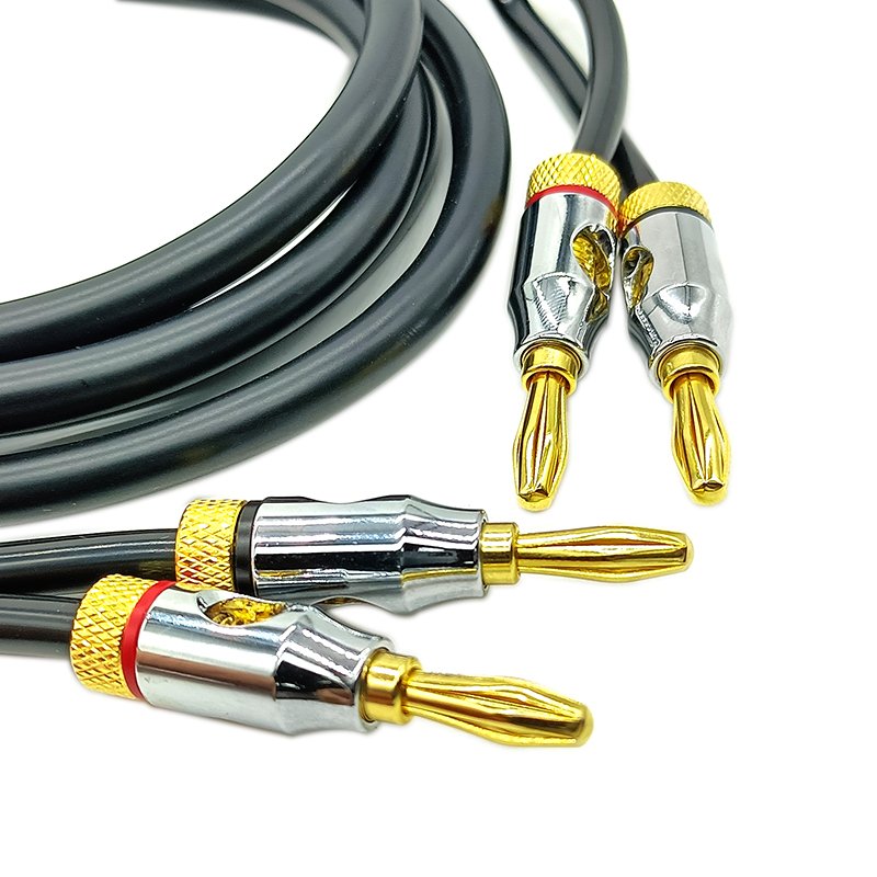 Gold Plated 4mm Banana Plug 16AWG Speaker Audio Cable Cord