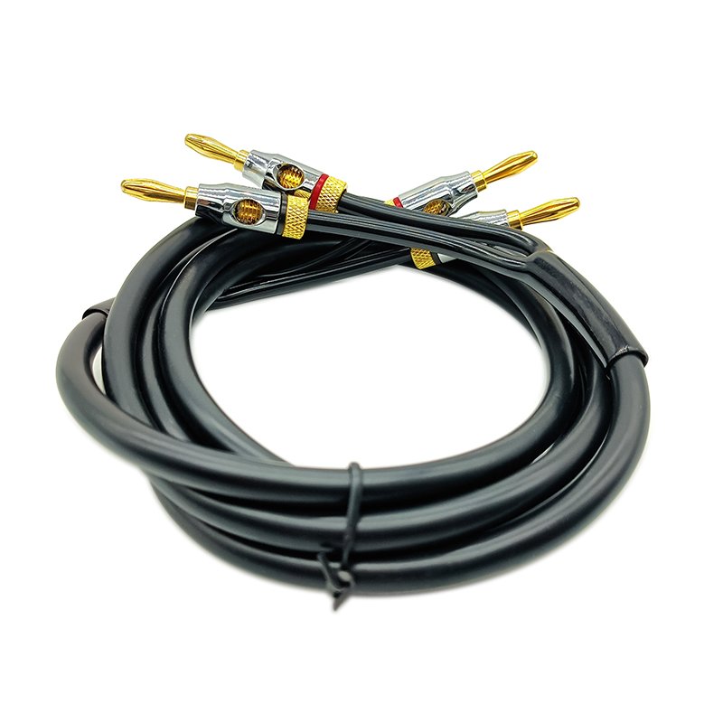Gold Plated 4mm Banana Plug 16AWG Speaker Audio Cable Cord