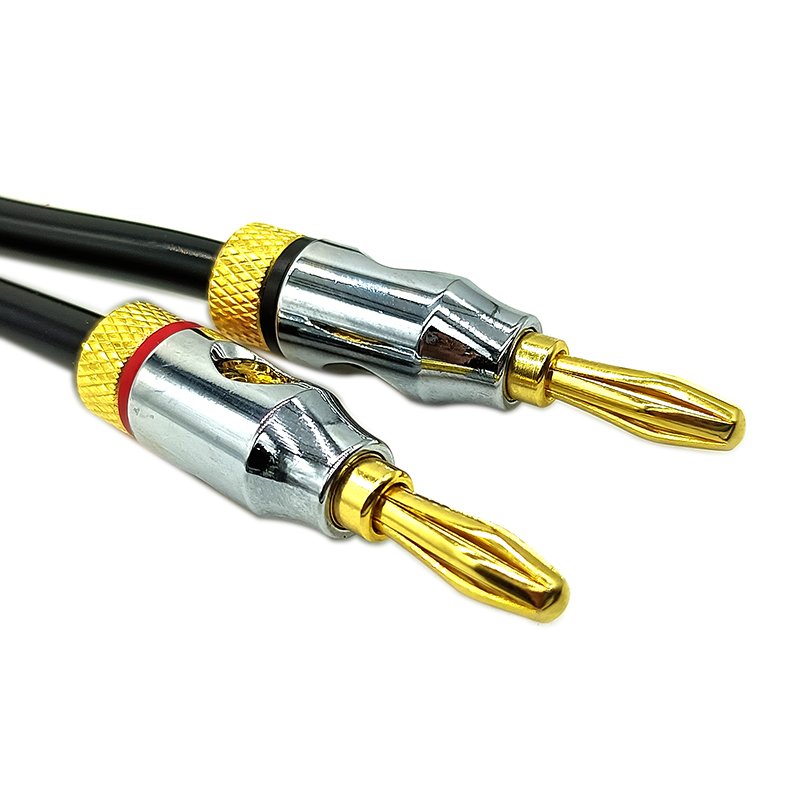 Gold Plated 4mm Banana Plug 16AWG Speaker Audio Cable Cord