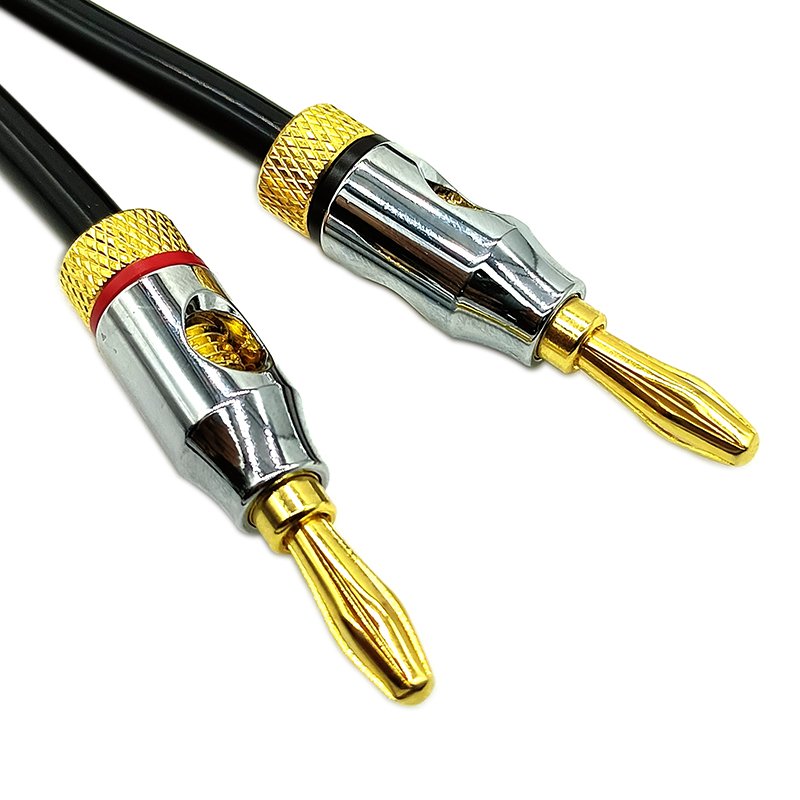Gold Plated 4mm Banana Plug 16AWG Speaker Audio Cable Cord