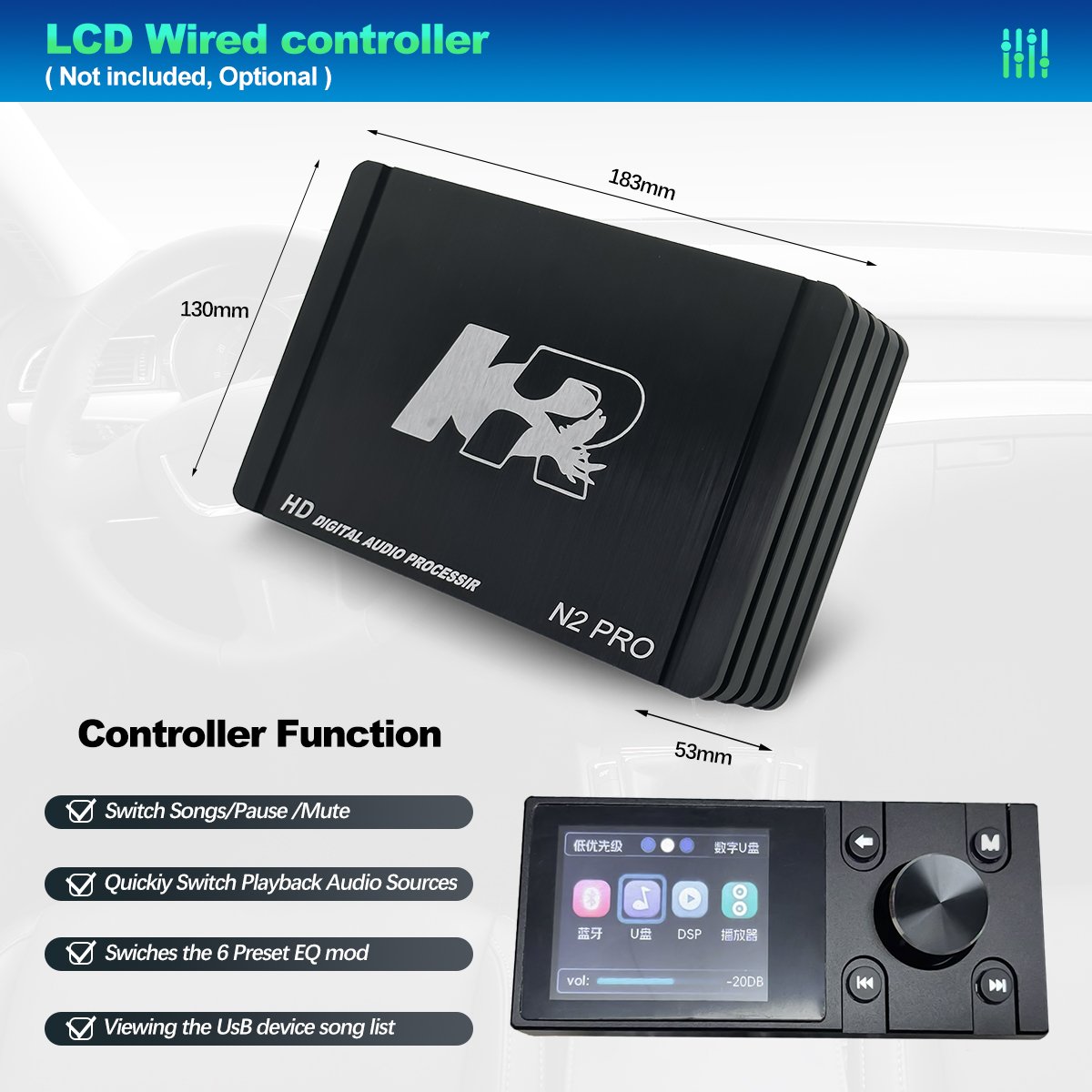 Hot Sale 4 Channel Powerful Car Bass AMP Class AB Car Audio Amplifier with Remote Speaker Level Control