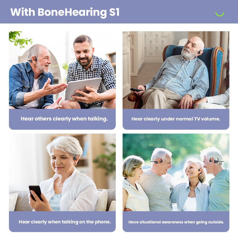 ALOVA Open Ear Wireless Bluetooth Earphone Waterproof Headset Sound Amplifier Bone Conduction Hearing Aid Headphone