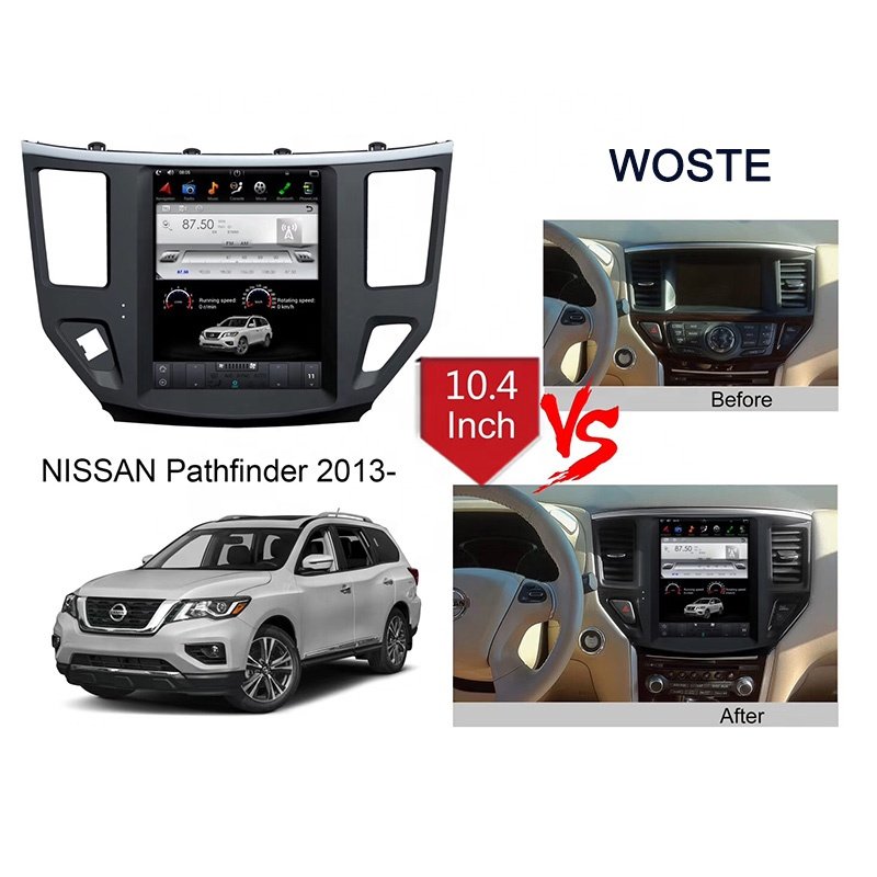 10.4'' Android 9.0 PX6 Vertical Screen 4+64G Car Multimedia Player Auto Gps Radio for Nissan- Pathfinder 2013-2017