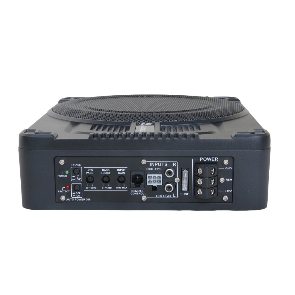 10Inch Active Woofer Car Under-Seat Subwoofer Bass Speaker 400W Powered Amplifier Single Coil DC 12V Voltage