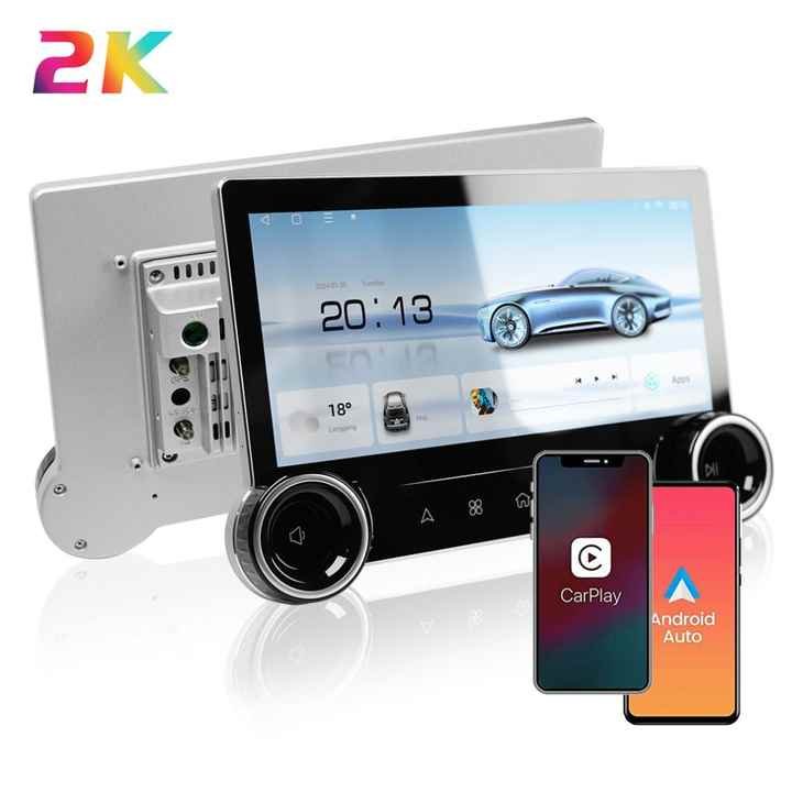 Hongrui 10.1 Inch Automotive Multimedia System Android Auto DSP Car Play Diamond AI 2K Infinite Dual Knob Car Radio Screen