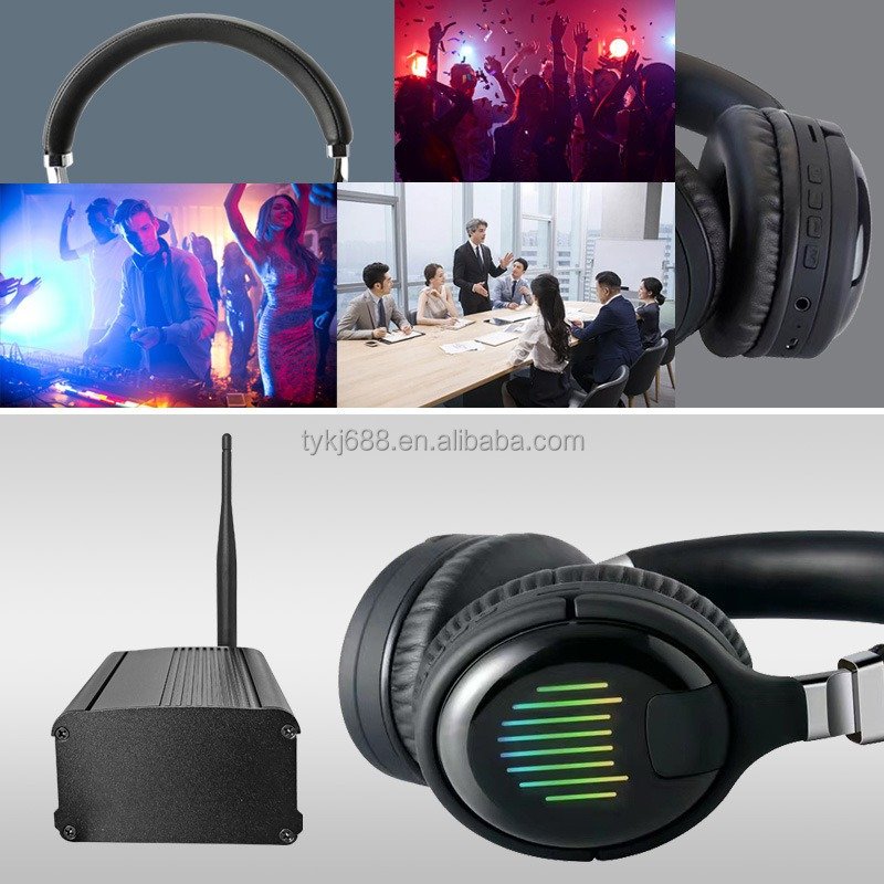 Silent Disco Headphone wholesale 500M control distance Quiet Party headset Stereo silent disco earphone and transmitter