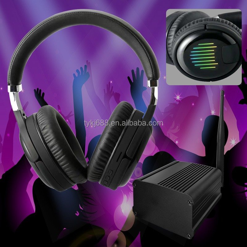 Silent Disco Headphone wholesale 500M control distance Quiet Party headset Stereo silent disco earphone and transmitter