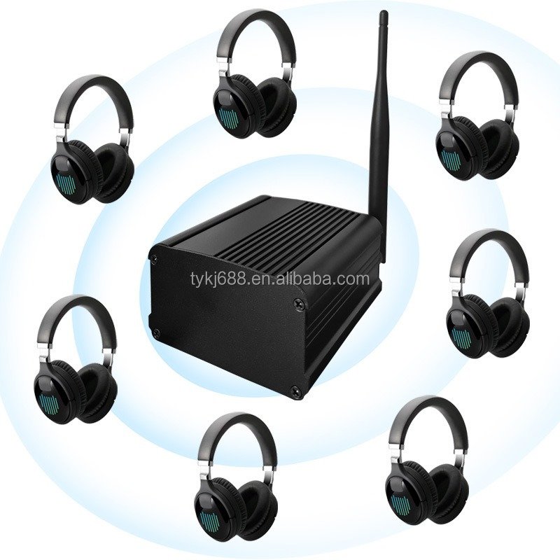 Silent Disco Headphone wholesale 500M control distance Quiet Party headset Stereo silent disco earphone and transmitter