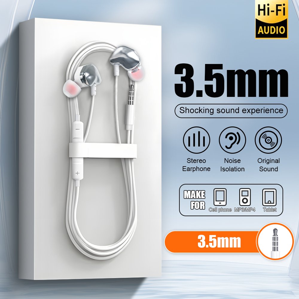 Perfect Quality Powerful Adjustable Fit Clear Audio Gaming Multimedia Enjoyment 3.5Mm Wired Earphones