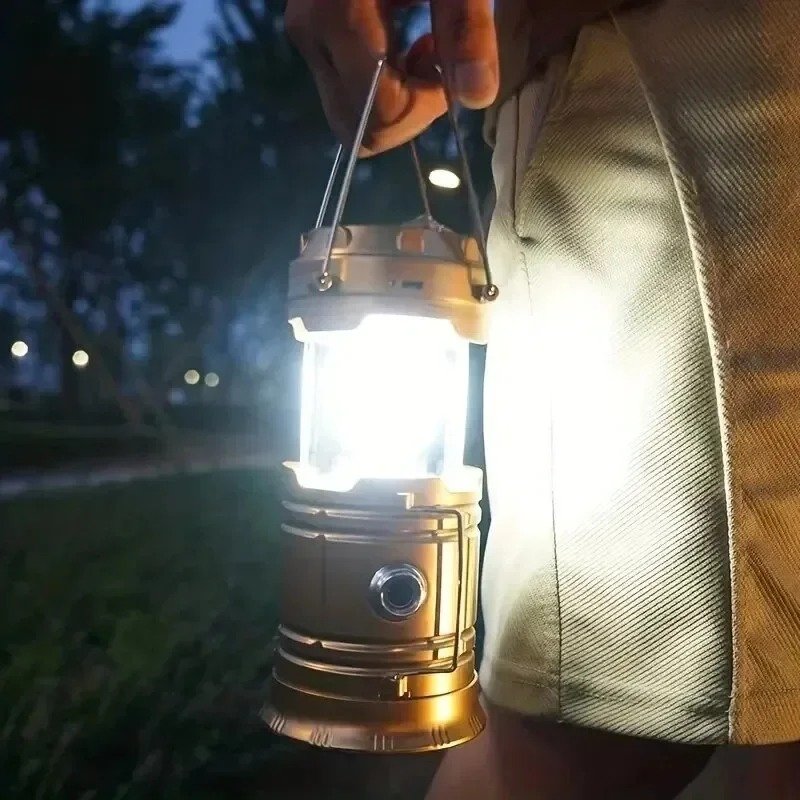 Rechargeable Solar Lantern Multifunctional LED Light for Household Portable Outdoor Camping and Car Emergency Use