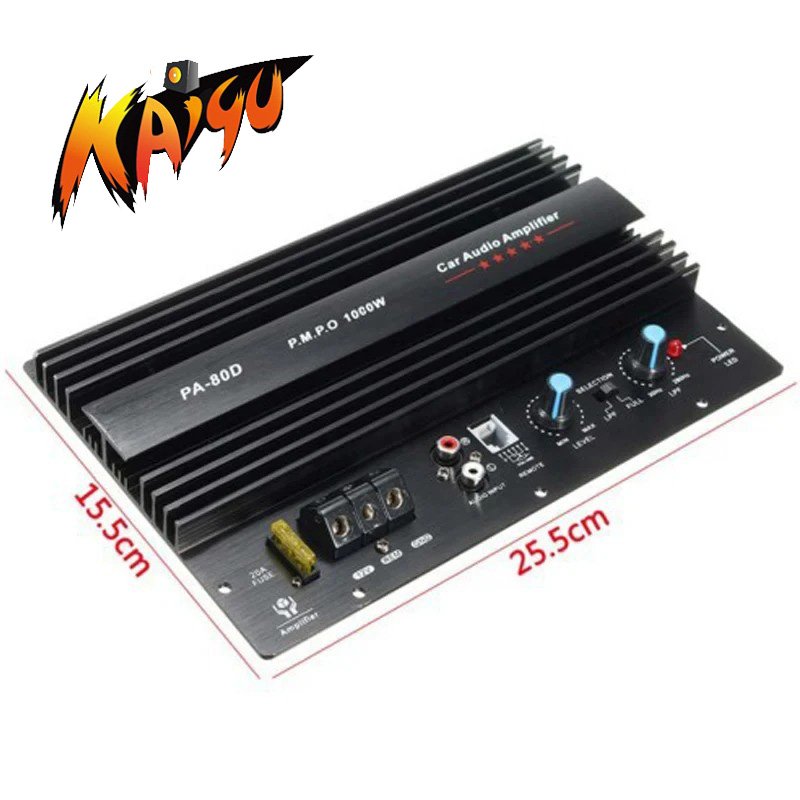 PA-80D 12V Universal 1000W Amplifier Board Mono Car Audio Power Amplifiers Powerful Bass Subwoofers Sound Amplify for Car Modi
