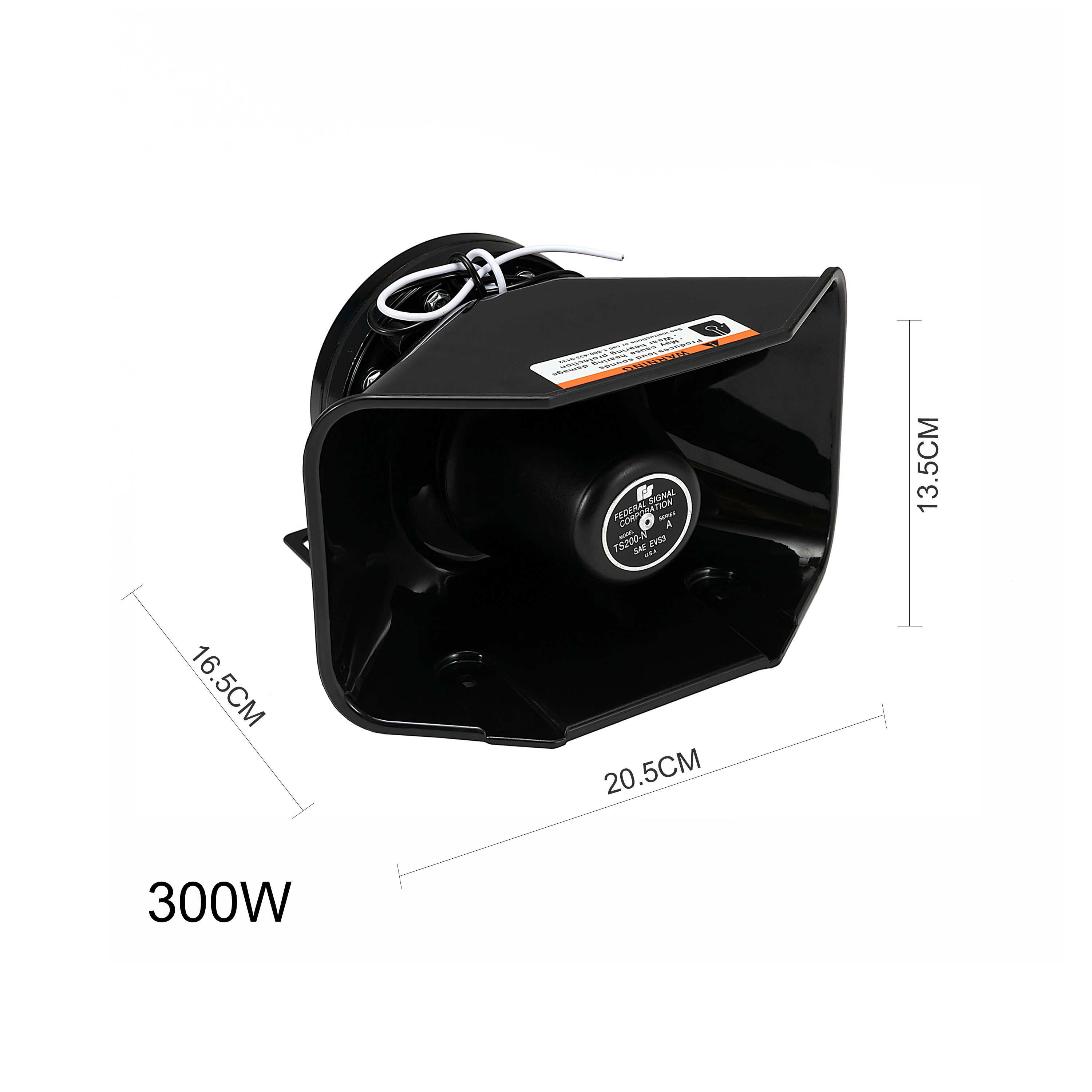 300W Vehicle Cop Ambulance Security Alarm System Amplifier Prismatic Siren Horn Speaker