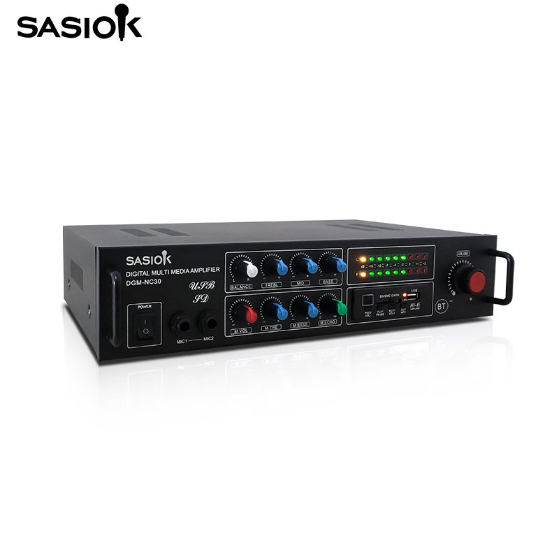 Hot-selling NC-30 Digital Karaoke Amplifier Mini Amplifier with BT/USB/SD/MMC/MP3/AUX Etc. Multi-media & FM Radio