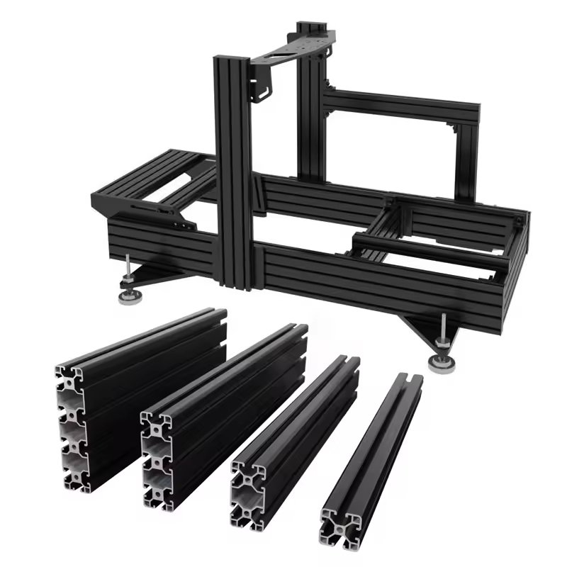 4040 4080 Sim Racing Game Simulator Cockpit Aluminum Profile Silver Black Anodized Industrial Profiles for Sim Racing Frames Rig