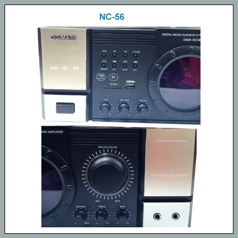 New Design NC-56 0.3% Low Distortion Rate Home/karaoke Amplifier with BT/USB/SD/AUX/FM Radio Functions.