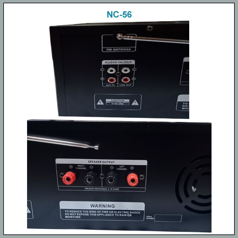 New Design NC-56 0.3% Low Distortion Rate Home/karaoke Amplifier with BT/USB/SD/AUX/FM Radio Functions.