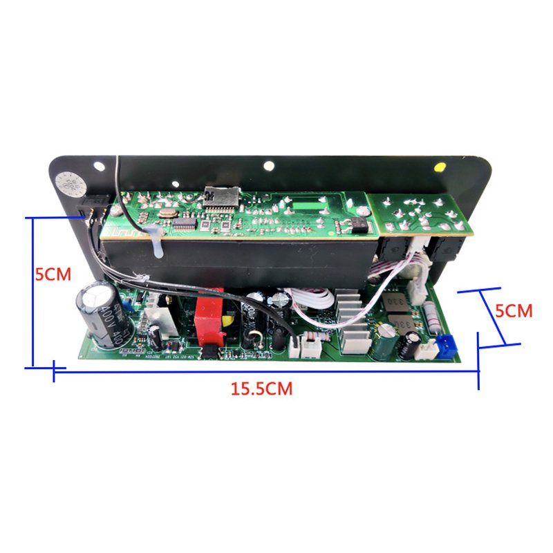Digital Stereo Amplifier Board Subwoofer Dual Microphone Karaoke Amplifiers Speaker Music Player AC 220V 12V 24V for 8-12 Inch