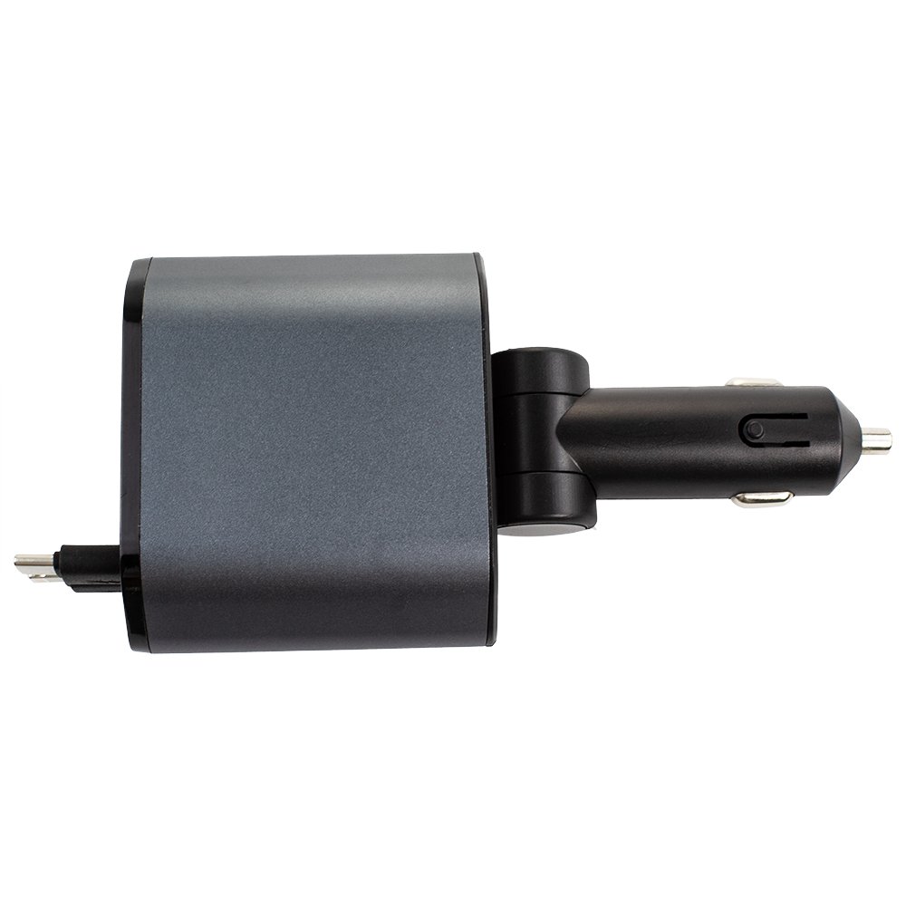 New Product 100W Fast Car Charging 4 in 1 Car Lighter Usb Port Universal Retractable Car Charging Adapter with Cable
