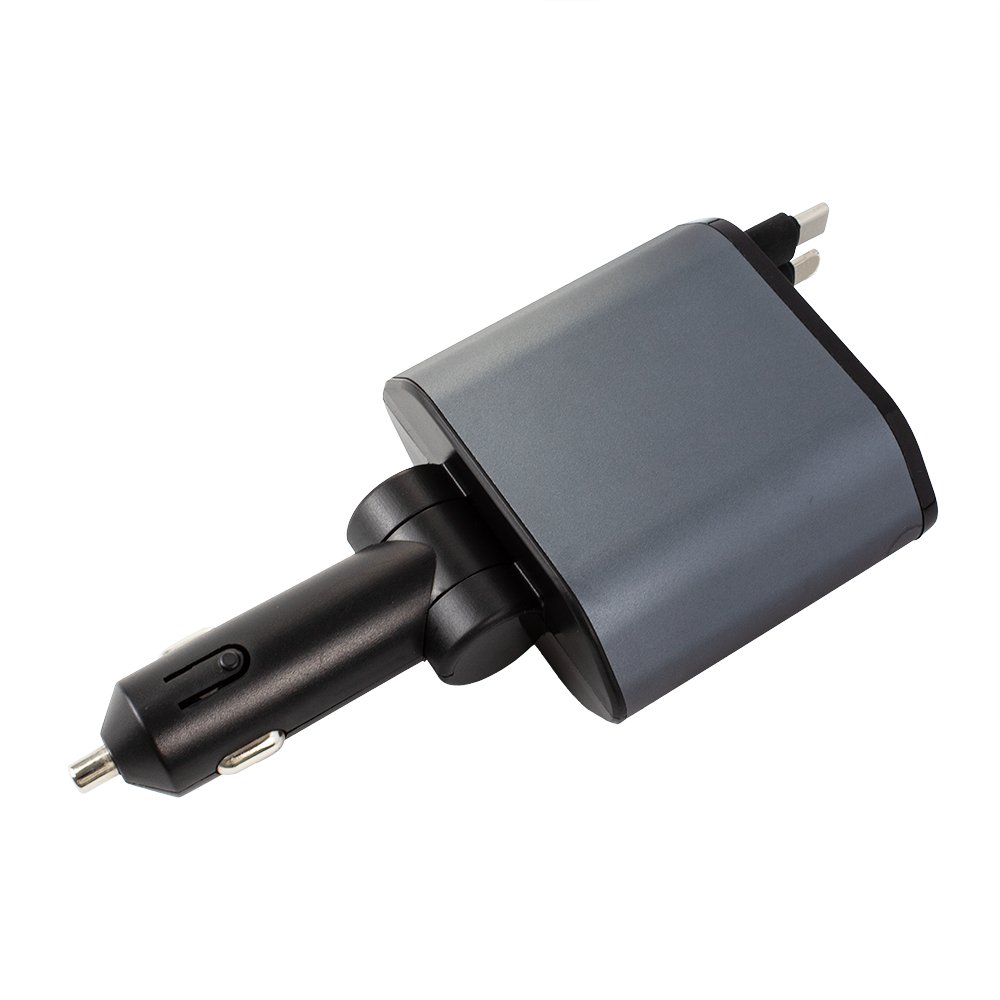 New Product 100W Fast Car Charging 4 in 1 Car Lighter Usb Port Universal Retractable Car Charging Adapter with Cable