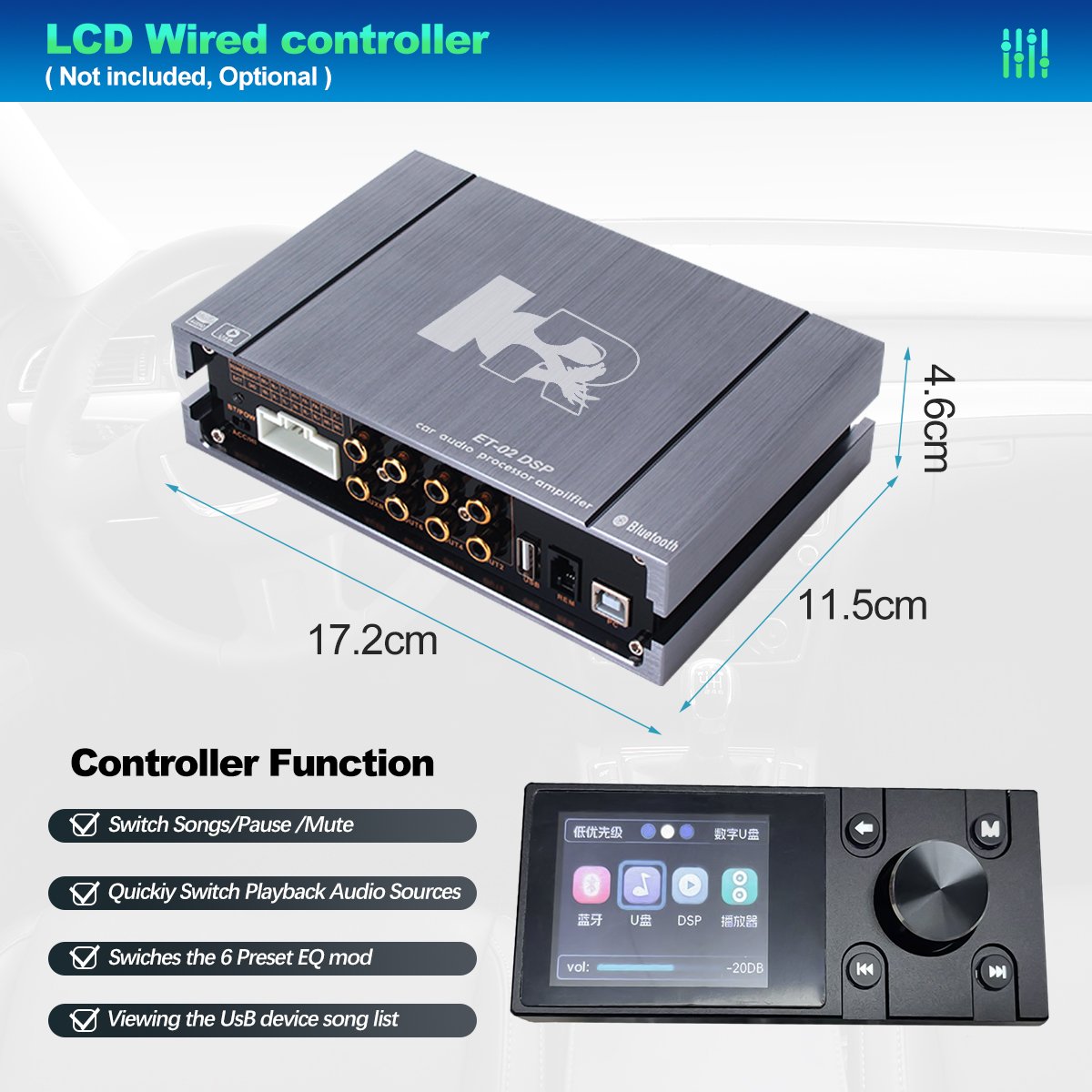 4 Channel Competition Car Amplifier Professional Self Amplified Car Dsp Amplifier for Car Audio