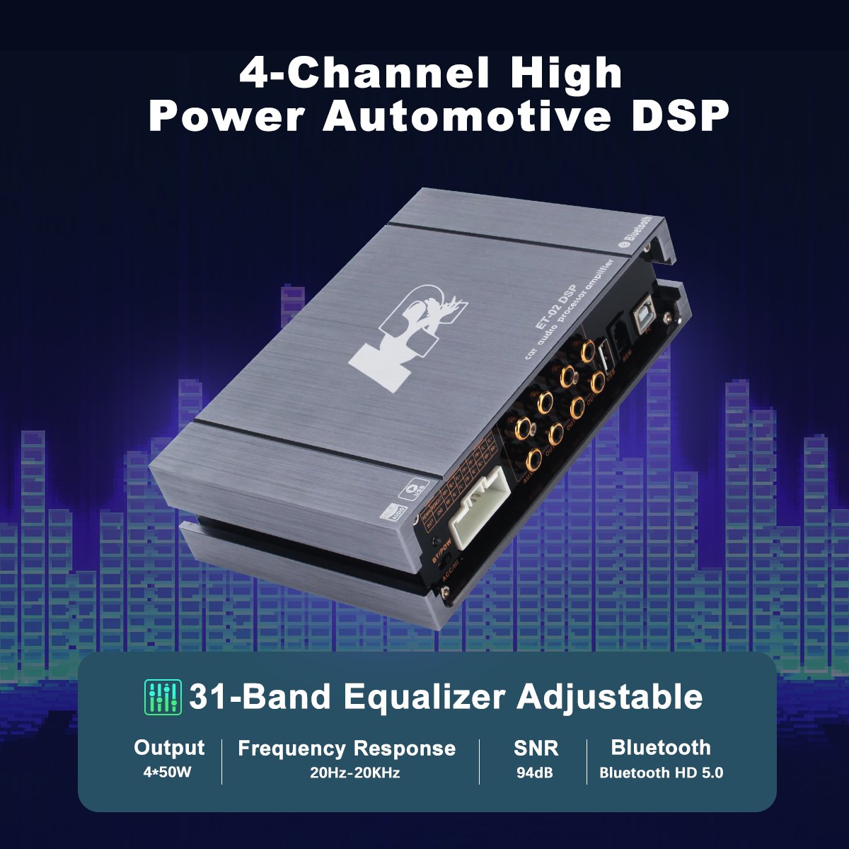 4 Channel Competition Car Amplifier Professional Self Amplified Car Dsp Amplifier for Car Audio