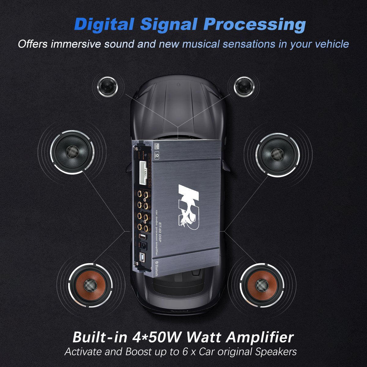 4 Channel Competition Car Amplifier Professional Self Amplified Car Dsp Amplifier for Car Audio