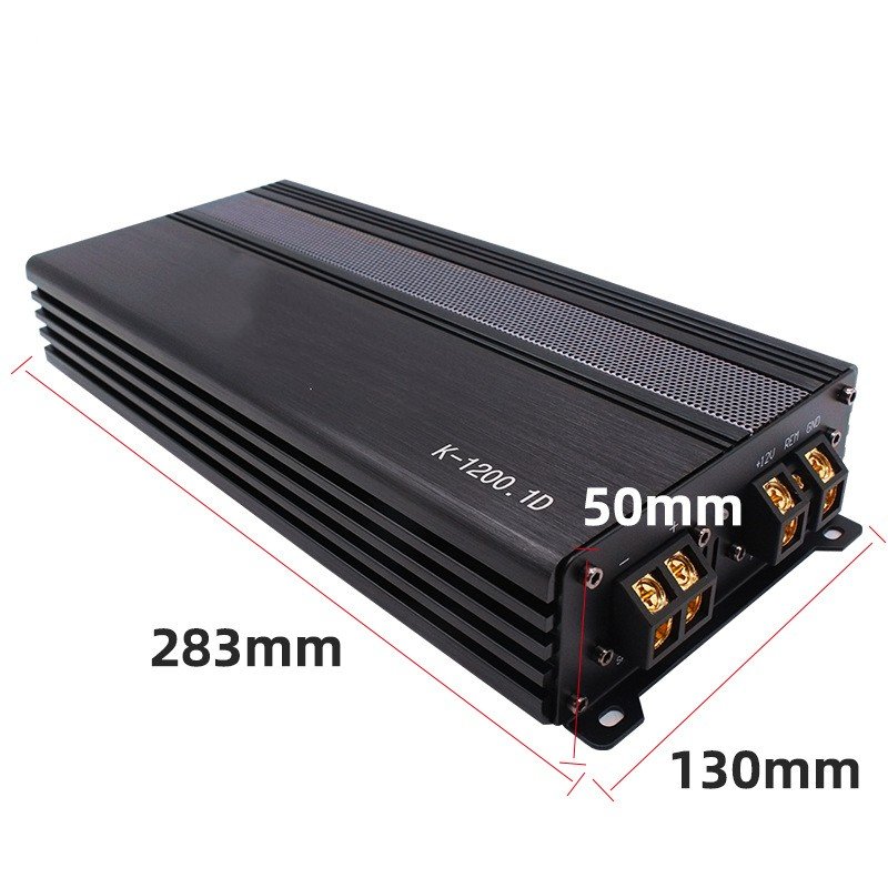 Car Audio Modification 12V High-power Class D Single-channel Mono 1200W Digital Car Amplifier