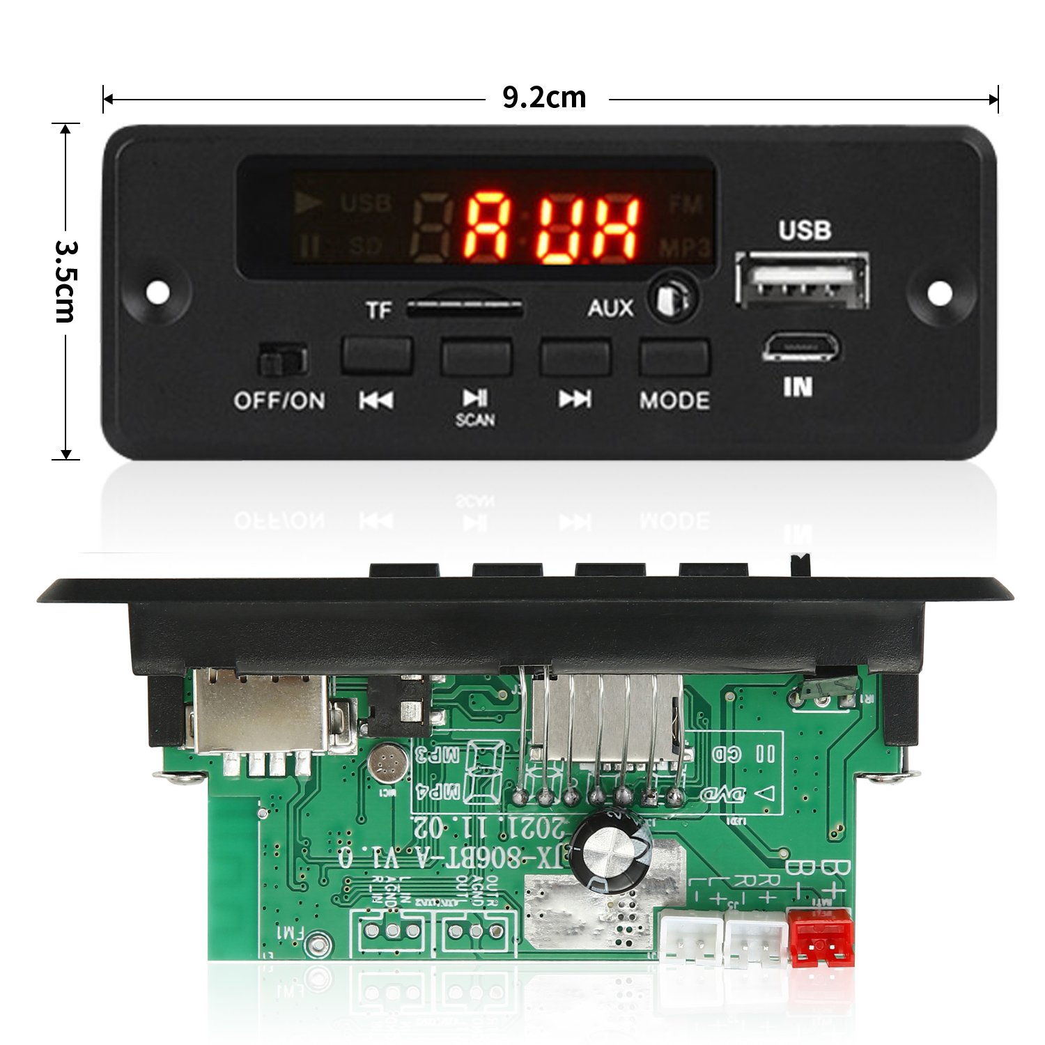 Handsfree 50W Amplifier MP3 Decoder Board Color Screen DC 12V Bluetooth V5.0 Car MP3 Player USB Recording Module FM AUX Radio