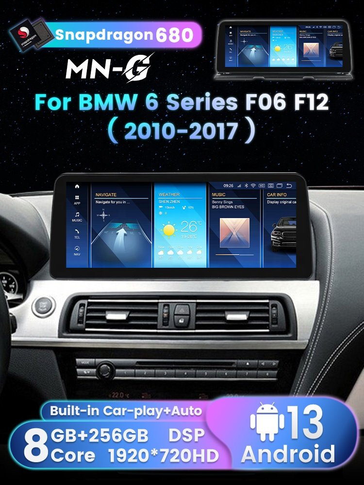MEKEDE 680 Snapdragon Car Multimedia Player Android Screen Audio Dsp Sterio System Touch for BMW 6 Series F06 F12 2010-2017