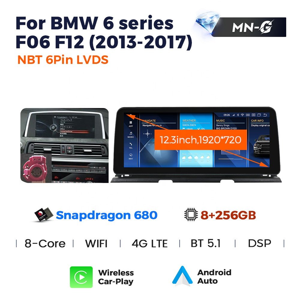 MEKEDE 680 Snapdragon Car Multimedia Player Android Screen Audio Dsp Sterio System Touch for BMW 6 Series F06 F12 2010-2017