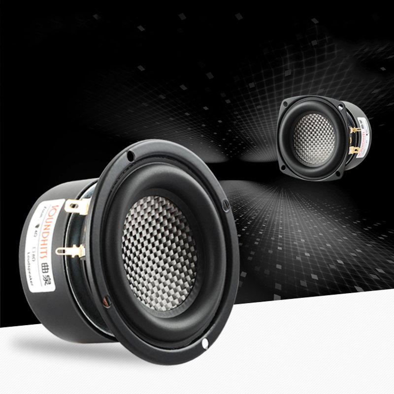 3-inch Woofer Subwoofer Speaker Unit Hifi Home Audio Sound Amplifier LoudSpeaker Carbon Fiber Basin Car Modified Speaker