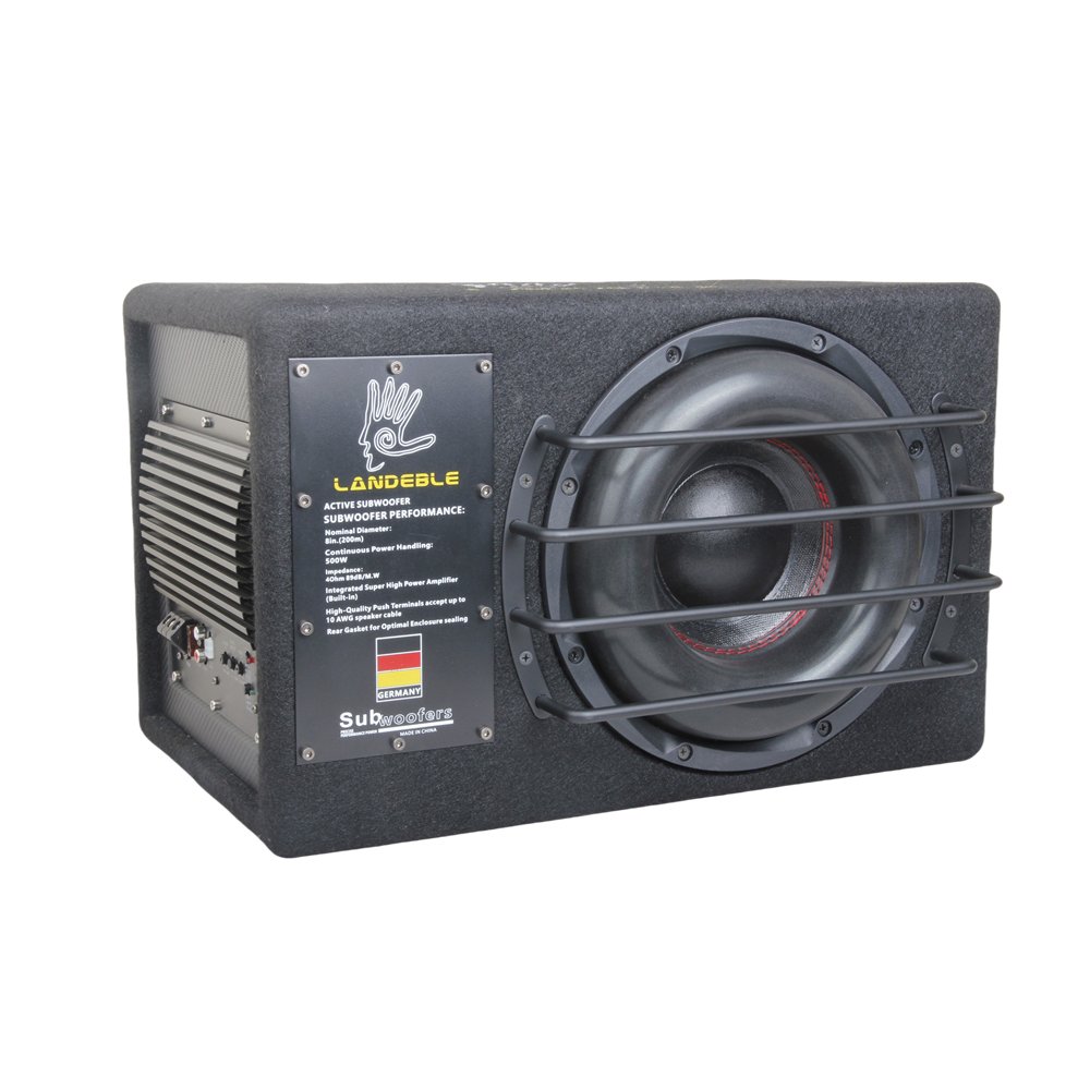 High Quality RMS1000W 10-Inch Powerful Subwoofer Single Square Wooden Box Car Audio Amplifier DC 12V High Bass Speaker Wholesale