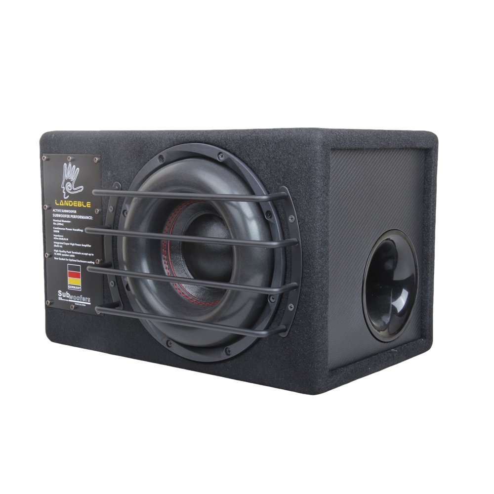 High Quality RMS1000W 10-Inch Powerful Subwoofer Single Square Wooden Box Car Audio Amplifier DC 12V High Bass Speaker Wholesale
