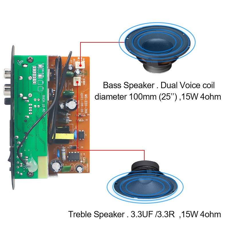 VIRE Mini Amplifier Receiver Outdoor Audio Sound Module Professional 15W Car Bluetooth Amplifier Board Subwoofer Power Amplifier