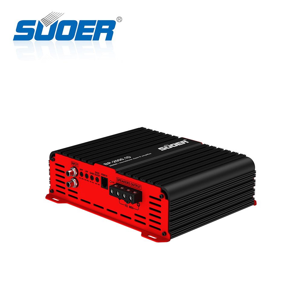 Suoer BP-2000 Monoblock Class D 2000 Watts RMS Power Car Amplifier with 12V Auto for Monochannel Cars Includes Crossovers