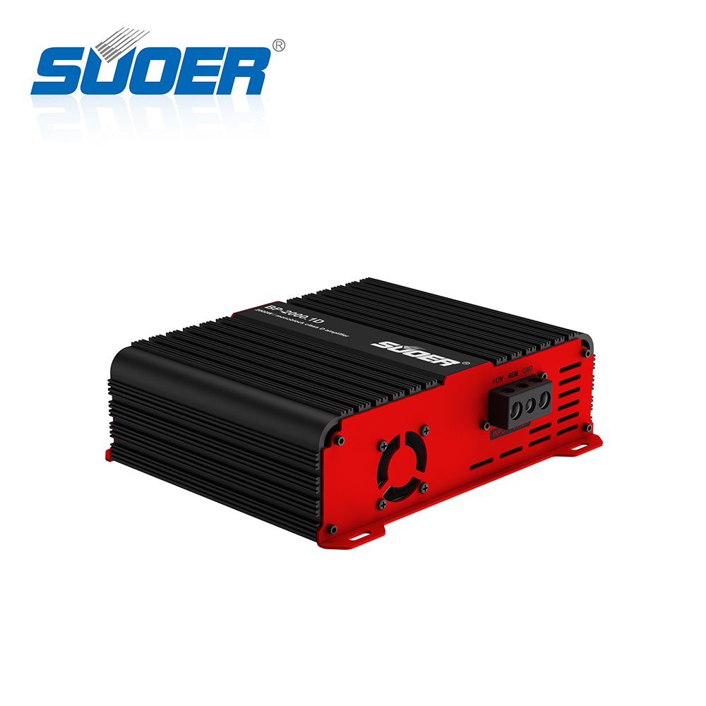 Suoer BP-2000 Monoblock Class D 2000 Watts RMS Power Car Amplifier with 12V Auto for Monochannel Cars Includes Crossovers