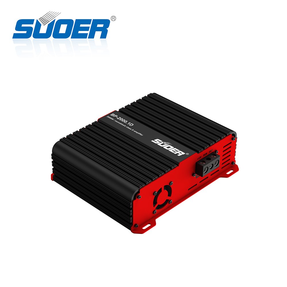 Suoer BP-2000 Monoblock Class D 2000 Watts RMS Power Car Amplifier with 12V Auto for Monochannel Cars Includes Crossovers