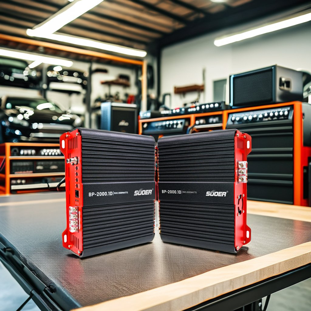 Suoer BP-2000 Monoblock Class D 2000 Watts RMS Power Car Amplifier with 12V Auto for Monochannel Cars Includes Crossovers